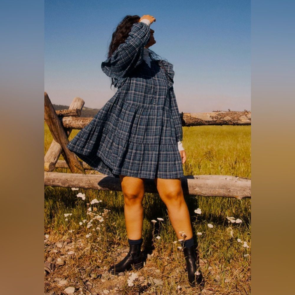 Madewell Blue Plaid Mini Dress